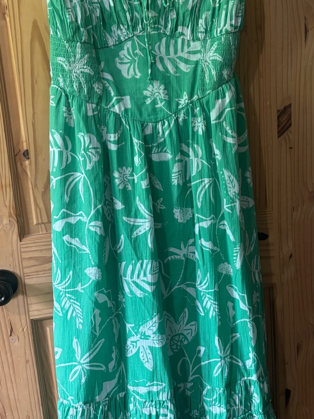 American Eagle Outfitters Teal Green Floral Maxi Skirt